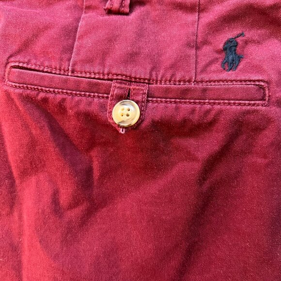 Polo Ralph Lauren Stretch Straight Fit Chinos Red 40x30 Cotton Twill Oxford Band - Picture 3 of 5